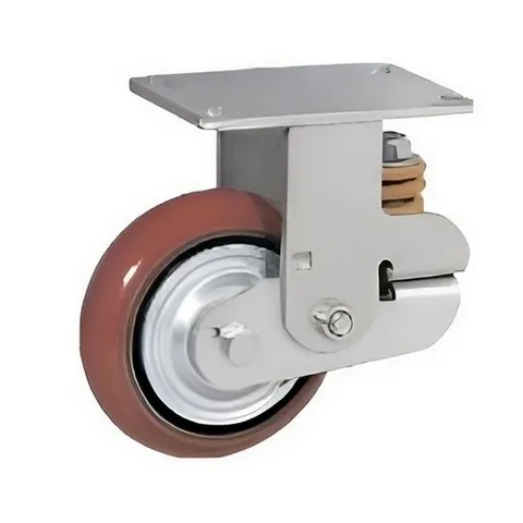 FSLp 80 - Подпружиненное большегрузное полиуретановое колесо 200 мм (неповорот., площадка, шарикоподш.)